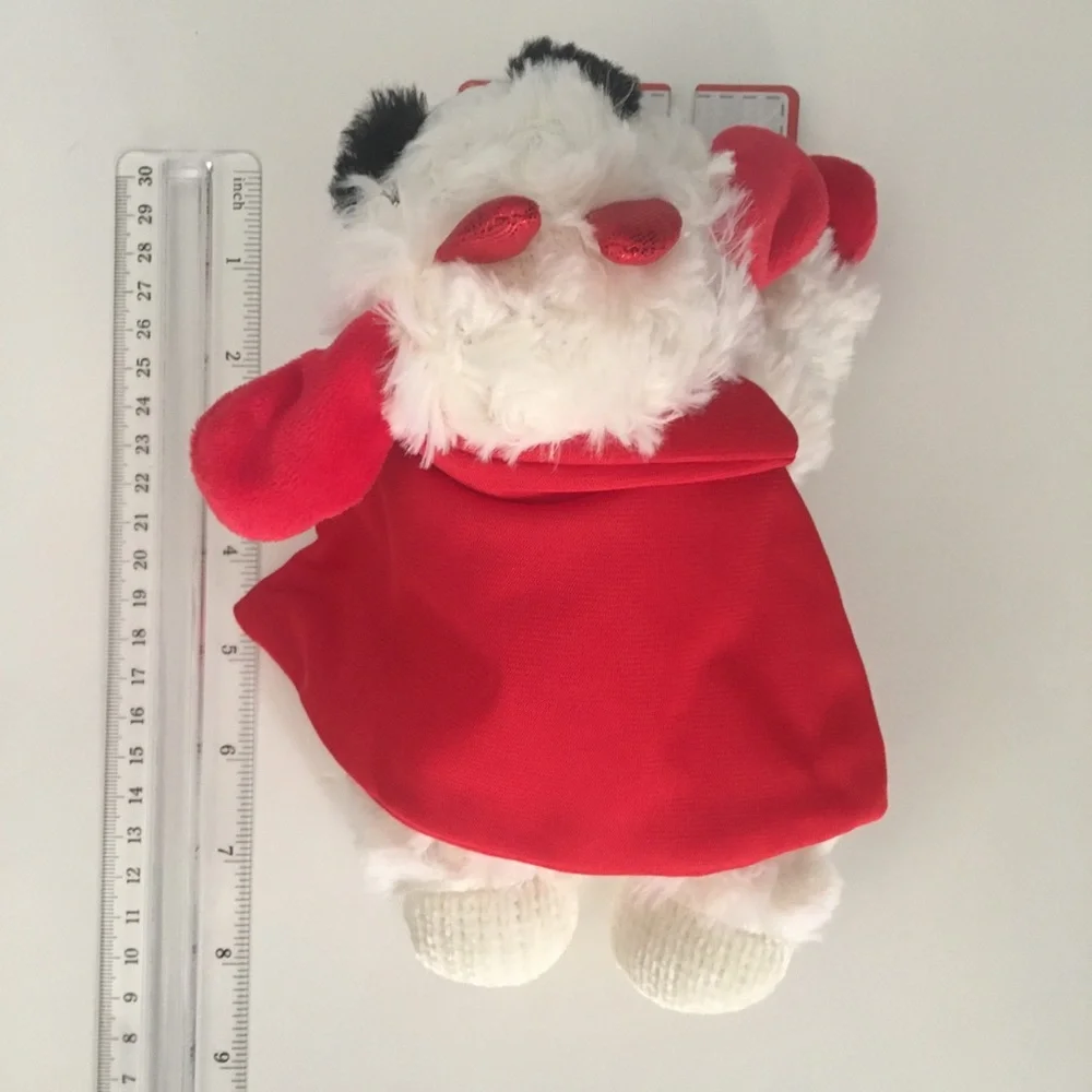 Dog Toy 8” Lamb Chop Plush Red and White with Red Cape and Horns Halloween Theme